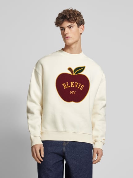 BLKVIS Sweatshirt mit Label-Stitching Offwhite 4