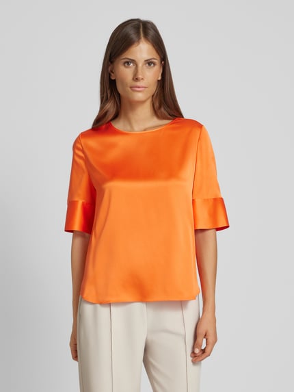 HERZENS Blouseshirt van zijdemix Oranje - 4