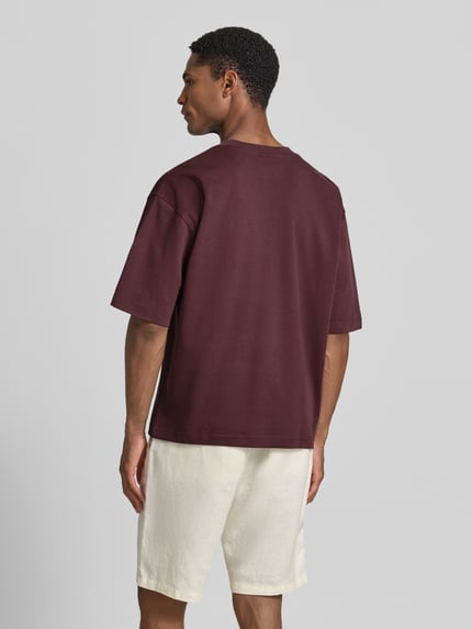 Jake*s Studio Men Relaxed Fit T-Shirt mit Rundhalsausschnitt Bordeaux 5