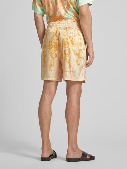 Carlo Colucci Regular Fit Sweatshorts mit Allover-Muster Gold 5