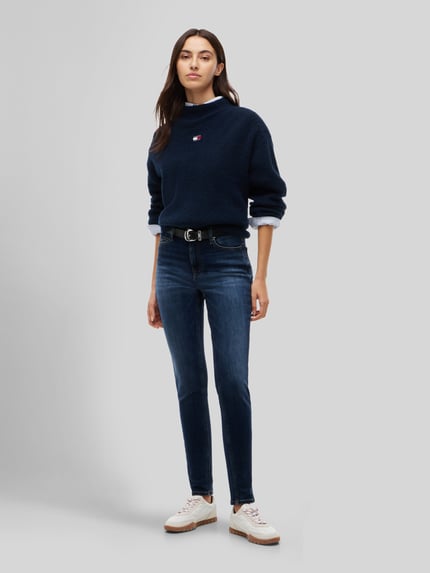 Tommy Jeans Mid waist skinny jeans met labeldetail Donkerblauw - 1