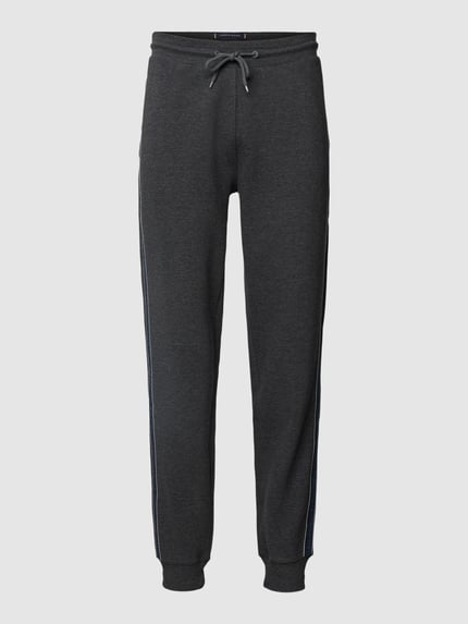 Tommy Hilfiger Sweatpants mit Kontraststreifen Modell 'ESTABLISHED' Mittelgrau Melange 2