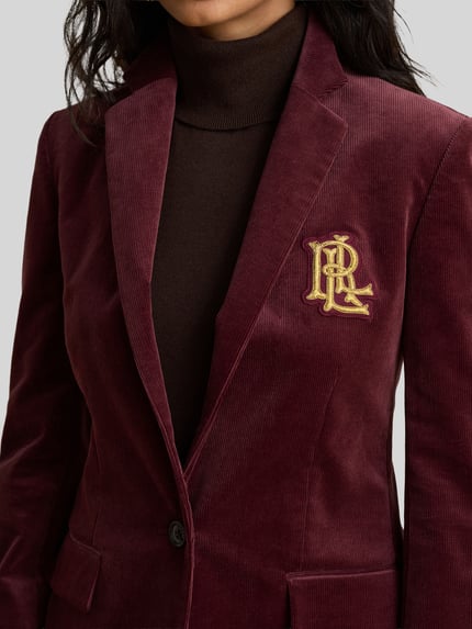 Lauren Ralph Lauren Regular Fit Kurzblazer mit Logo-Applikation Bordeaux 3