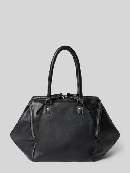 Produktfoto, Satchel Bag aus echtem Leder von LIEBESKIND BERLIN in Schwarz mit geteiltem Hauptfach und schmalen Trageriemen, klare Textur