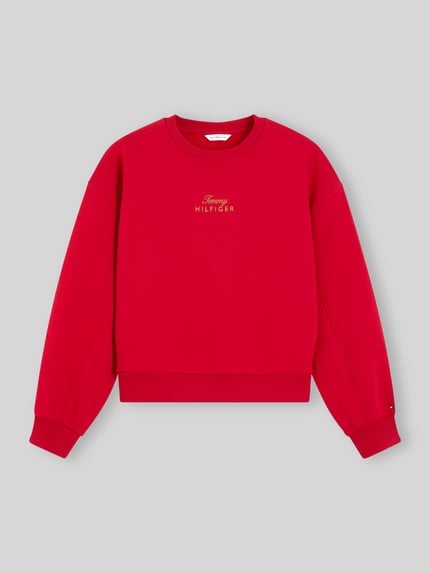 Tommy Hilfiger Sweatshirt mit Logo-Schriftzug Dunkelrot 2