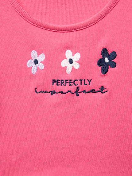 Happy Girls Tanktop met motiefstitchings Felroze - 2