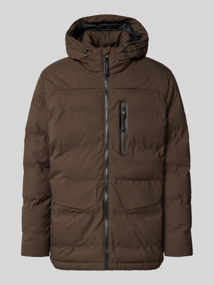 camel active Parka met capuchon en klepzakken, model 'TEXXXACTIVE' Donkerbruin - 2