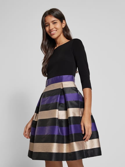 SWING Knielanges Cocktailkleid mit Effektgarn Black 3