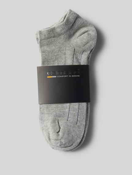 camano Sneakersocken mit Rippenbündchen im 7er-Pack Modell 'Soft' Mittelgrau Melange 3