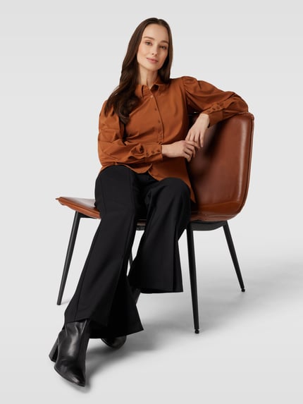 D´Etoiles Casiope Blouse met pofmouwen, model 'Doris' Cognac - 1