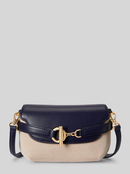 Lauren Ralph Lauren Torba na ramię z płótna z detalem paska Ciemnoniebieski 1