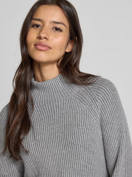Tom Tailor Regular Fit Strickpullover aus Baumwoll-Mix mit Woll-Anteil Hellgrau 3