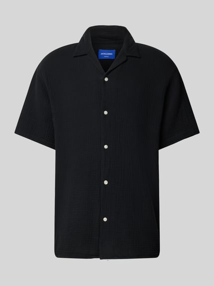 JACK & JONES Koszula casualowa o kroju relaxed fit z wykładanym kołnierzem Czarny 2