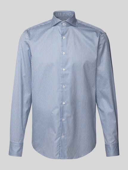 Stenstroms Slim Fit Business-Hemd mit Haifischkragen Blau 2