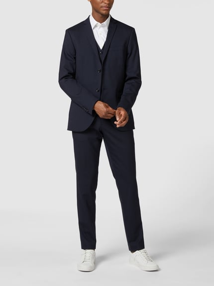 Tiger of Sweden Regular Fit 2-Knopf-Sakko aus Woll-Mix Modell 'Jile' Blau 1