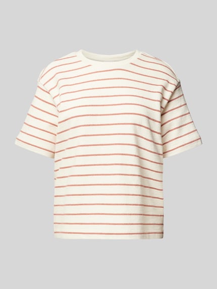 Jake*s Studio Woman Cropped T-Shirt mit geripptem Rundhalsausschnitt Terra 2