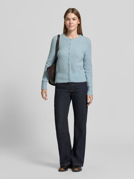 OPUS Cardigan Modell 'Dreni' aus Alpaka Mix Hellblau 1