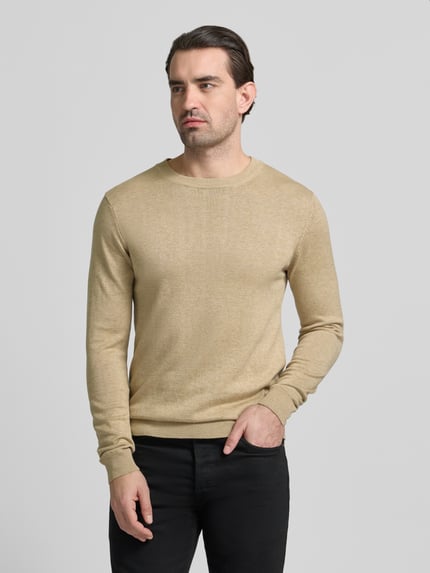 Casual Friday Gebreide pullover met geribde boorden Model 'BELLS' Taupe gemêleerd - 4