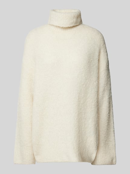 PIECES Relaxed Fit Rollkragenpullover mit Wollanteil Modell 'NATHERINE' Offwhite Melange 2