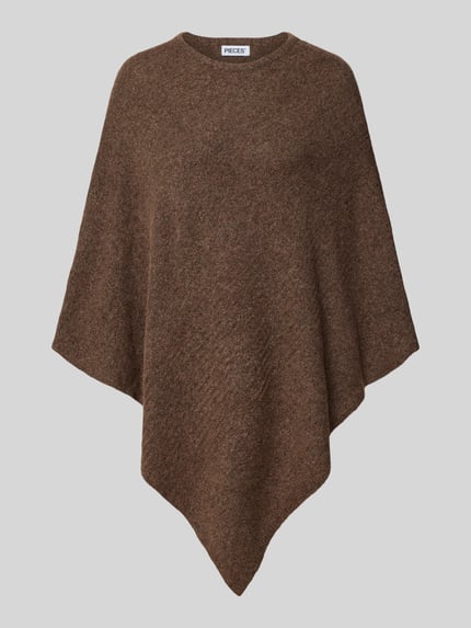 PIECES Poncho mit asymmetrischem Saum Hazel Melange 2