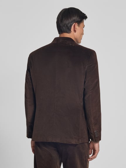Selected Regular Fit Sakko mit Cordstruktur Dunkelbraun 5