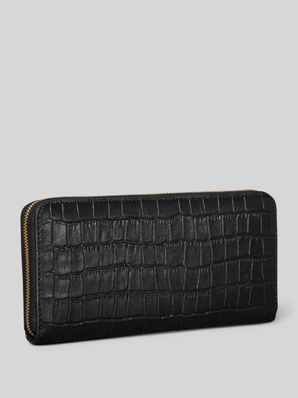CK Calvin Klein Portemonnaie aus echtem Leder mit Label-Schriftzug Black 2