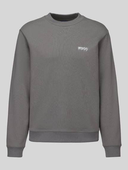 Produktfoto, szare Regular Fit Sweatshirt aus reiner Baumwolle Modell 'Nodacrew' von HUGO Blue, gładka faktura, proste rękawy