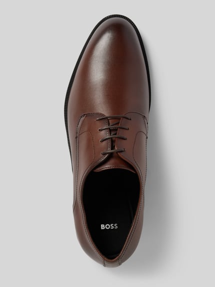 BOSS Schnürschuhe aus Leder Modell 'TAYIL' Dunkelbraun 3