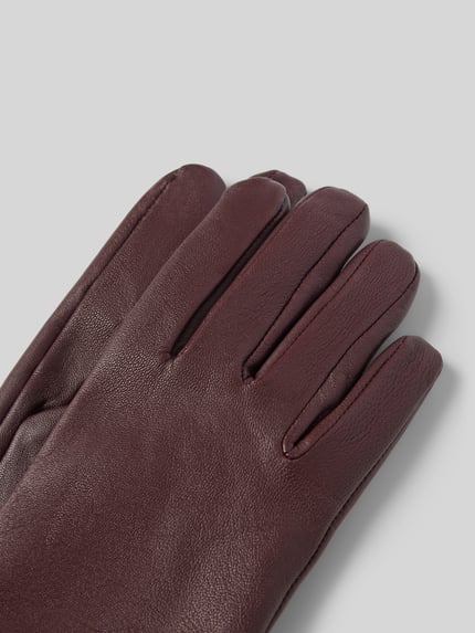 Produktfoto, Handschuhe aus echtem Leder mit Raffungen von Roeckl, damskie rękawiczki z palcami, naturalna skóra, marszczenia, wykończenia