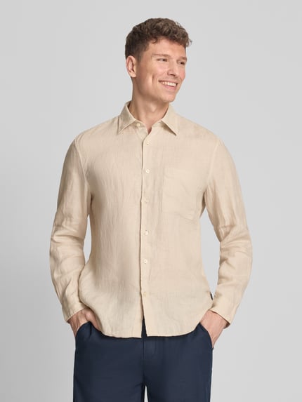 Marc O'Polo regular fit vrijetijdsoverhemd van puur linnen Ecru - 4