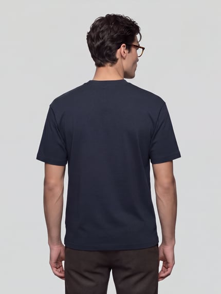 Selected Loose Fit T-Shirt mit Rundhalsausschnitt Modell 'OSCAR' Blau 5