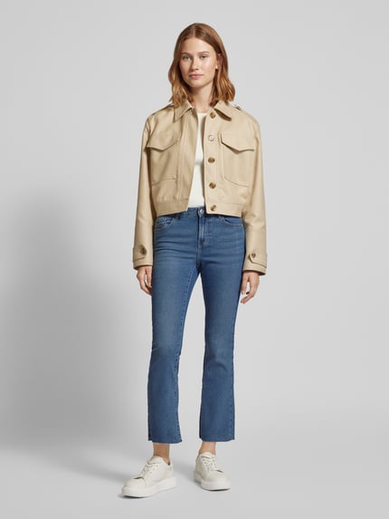 VERO MODA Jeansy o kroju regular fit z wysokim stanem i dołem bez wykończenia model ‘SHEILA’ Niebieski 1