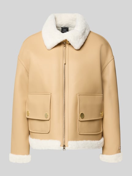 Armani Exchange Jack in leerlook met tweewegsritssluiting Camel - 2