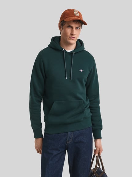GANT Regular Fit Hoodie aus Baumwoll-Mix Dunkelgruen 4