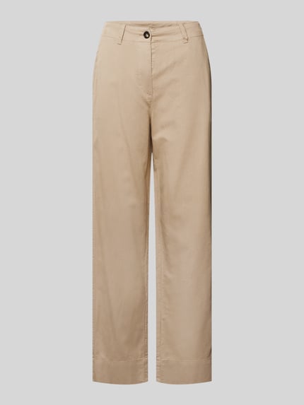 Produktfoto, Tapered Chino aus Baumwoll-Lyocell-Leinen-Mix von Marc O'Polo, jednokolorowy, krój tapered, długość do kostek, splot twill