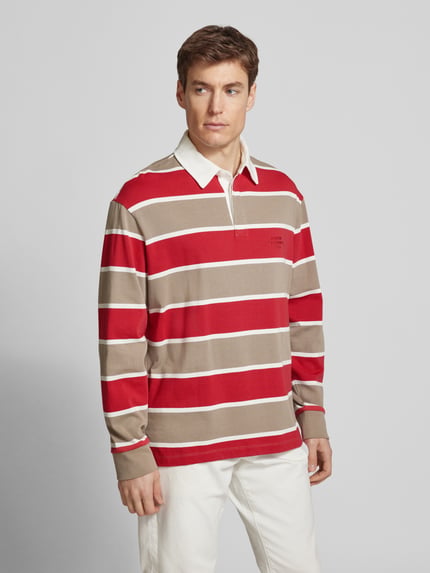 Armani Exchange Regular fit poloshirt in design met lange mouwen Rood - 4