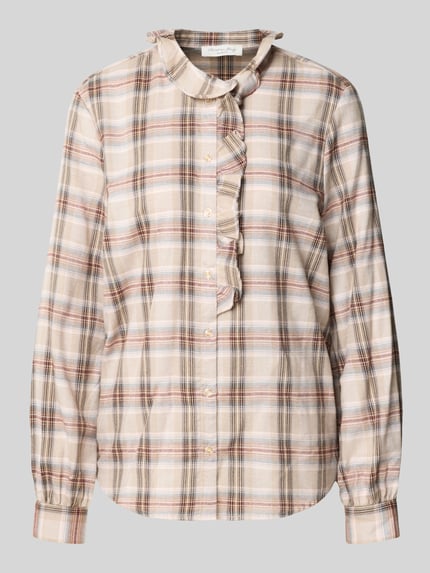Christian Berg Woman Bluse mit Rüschenkragen und Knopfleiste Sand 2
