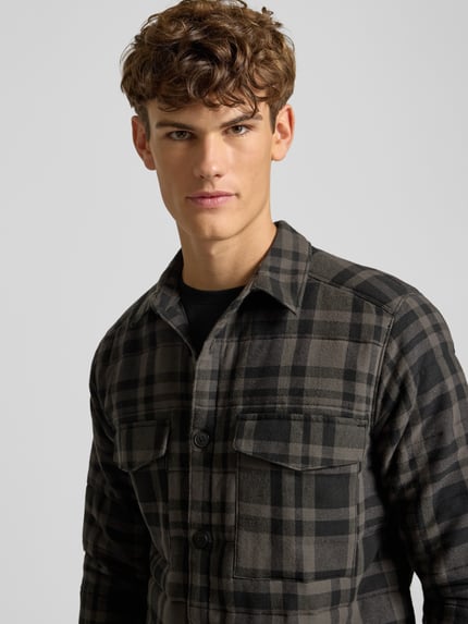 ONLY & SONS Regular fit overhemdjack van puur katoen, model 'GUDMUND' Zwart - 3