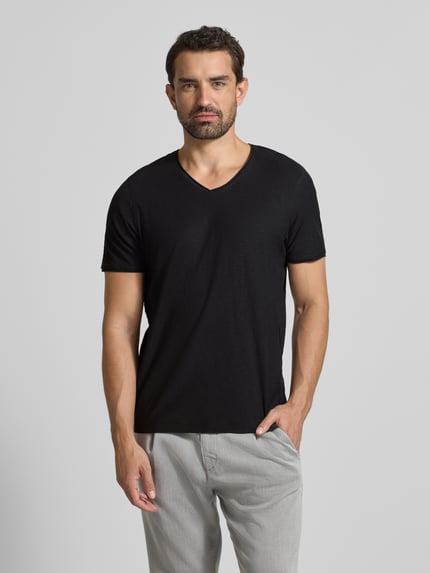 MCNEAL T-shirt z dekoltem w serek Czarny 4