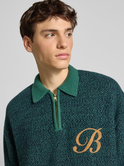 BLKVIS Strickpullover aus reiner Baumwolle Dunkelgruen 3