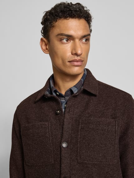 Barbour Kurtka koszulowa o kroju regular fit z dodatkiem wełny model ‘MARLOW’ Ciemnobrązowy 3
