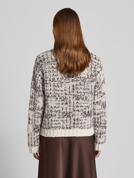 Selected Relaxed fit gebreide pullover van een mix van katoen en wol, model 'LINDSAY' Offwhite - 5