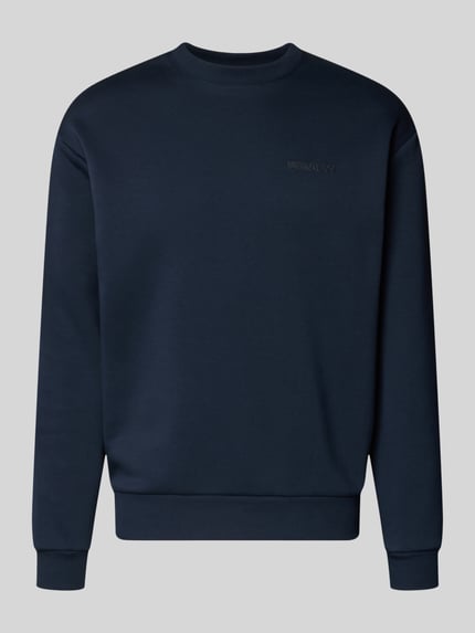 REVIEW Bluza z okrągłym dekoltem i logo Granatowy 2