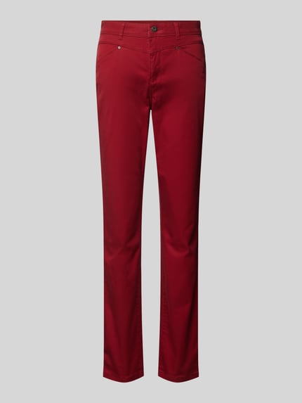Christian Berg Woman Spodnie o kroju slim fit z wpuszczanymi kieszeniami Ciemnoczerwony 2