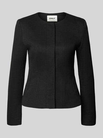 Produktfoto, Slim Fit Kurtka z okrągłym dekoltem, z efektem jednolitego koloru, z zapięciem na ukrytą listwę guzikową, Model 'SEDONA LIFE' od ONLY, krój slim fit, długi rękaw, efekt jednolity kolor