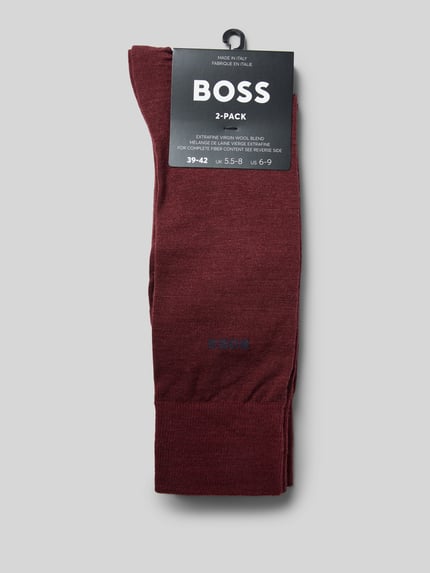 BOSS Sokken van een mix van katoen en wol in een set van 2 Donkerrood - 3