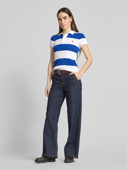 Polo Ralph Lauren Slim fit poloshirt in gebreide look Koningsblauw - 1
