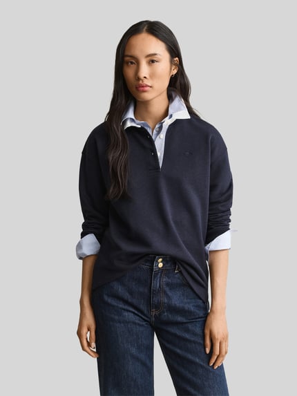GANT Sweatshirt mit Polokragen RUGGER SWEAT Marine 4