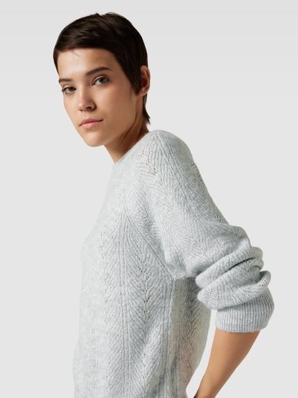 Apricot Gebreide pullover met effectgaren Zilver - 3