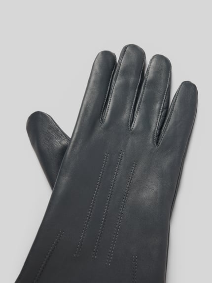 bugatti Handschuhe mit Label-Detail Graphit 3